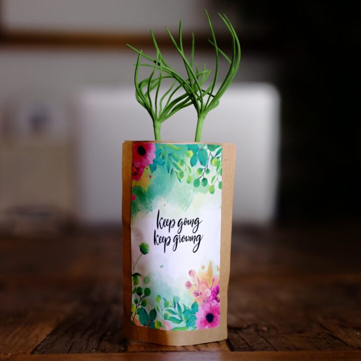 Inspire oneself, friends, or a loved one with these ''Keep going, keep growing'' encourage pouches.