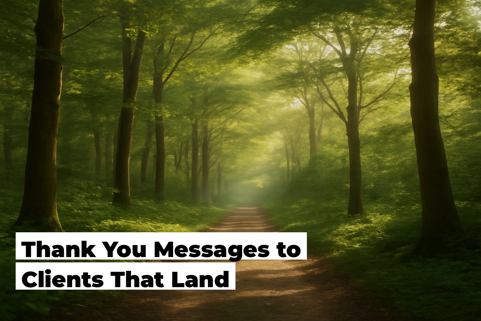 Thank you message to clients, forest scene by ForestNation